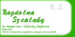 magdolna szeplaky business card